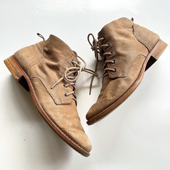 Sam Edelman Womens Size 8.5 M Brown‎ Leather Laces Ankle Fashion Boots Bootie - Picture 1 of 8